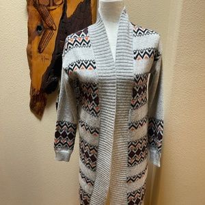 Caslon Open Aztec, Southwestern Long Sleeve Cardigan Sweater Size XS